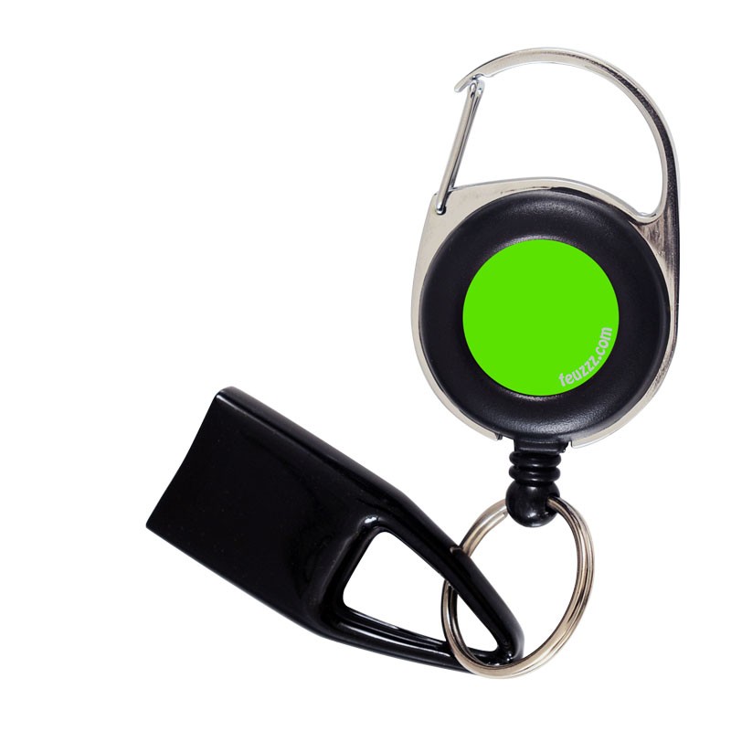 Feuzzz Vert, porte briquet / clé USB / badge à enrouleur