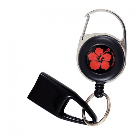 Feuzzz Fleur Des Iles rouge, porte briquet / clé USB / badge à enrouleur