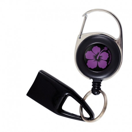 Feuzzz Fleur Des Iles violette, porte briquet / clé USB / badge à enrouleur
