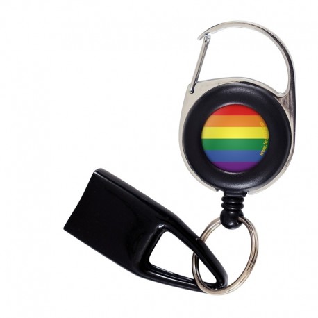 Feuzzz Arc en Ciel, porte briquet / clé USB / badge à enrouleur