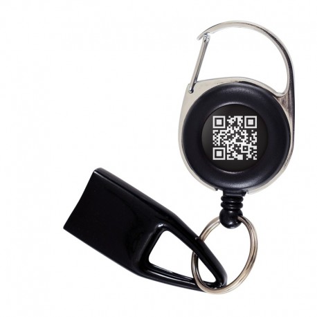 Feuzzz QR code Noir et Blanc, porte briquet / clé USB / badge à enrouleur