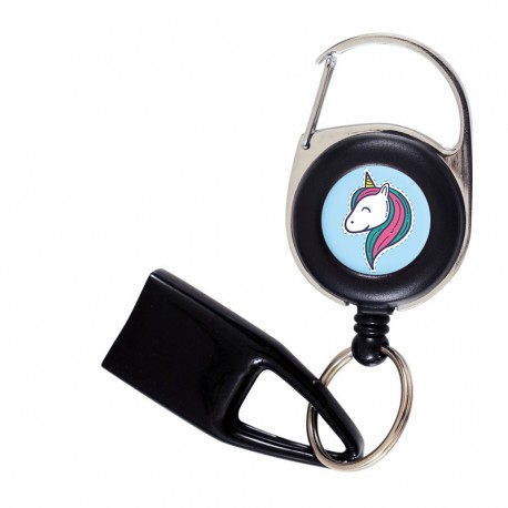 Flat Feuzzz Licorne , porte briquet / clé USB / badge à enrouleur