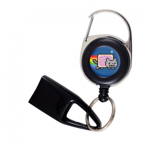 Flat Feuzzz Nyan Cat, porte briquet / clé USB / badge à enrouleur