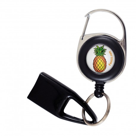 Feuzzz Ananas, porte briquet / clé USB / badge à enrouleur