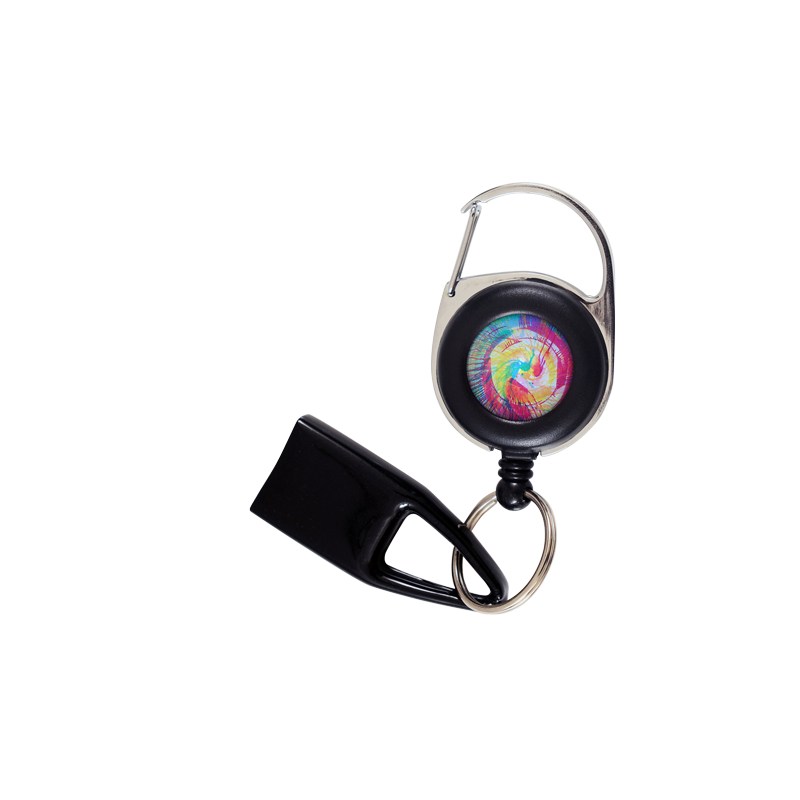Flat-Feuzzz-Franges-multicolores, porte briquet / clé USB / badge à enrouleur